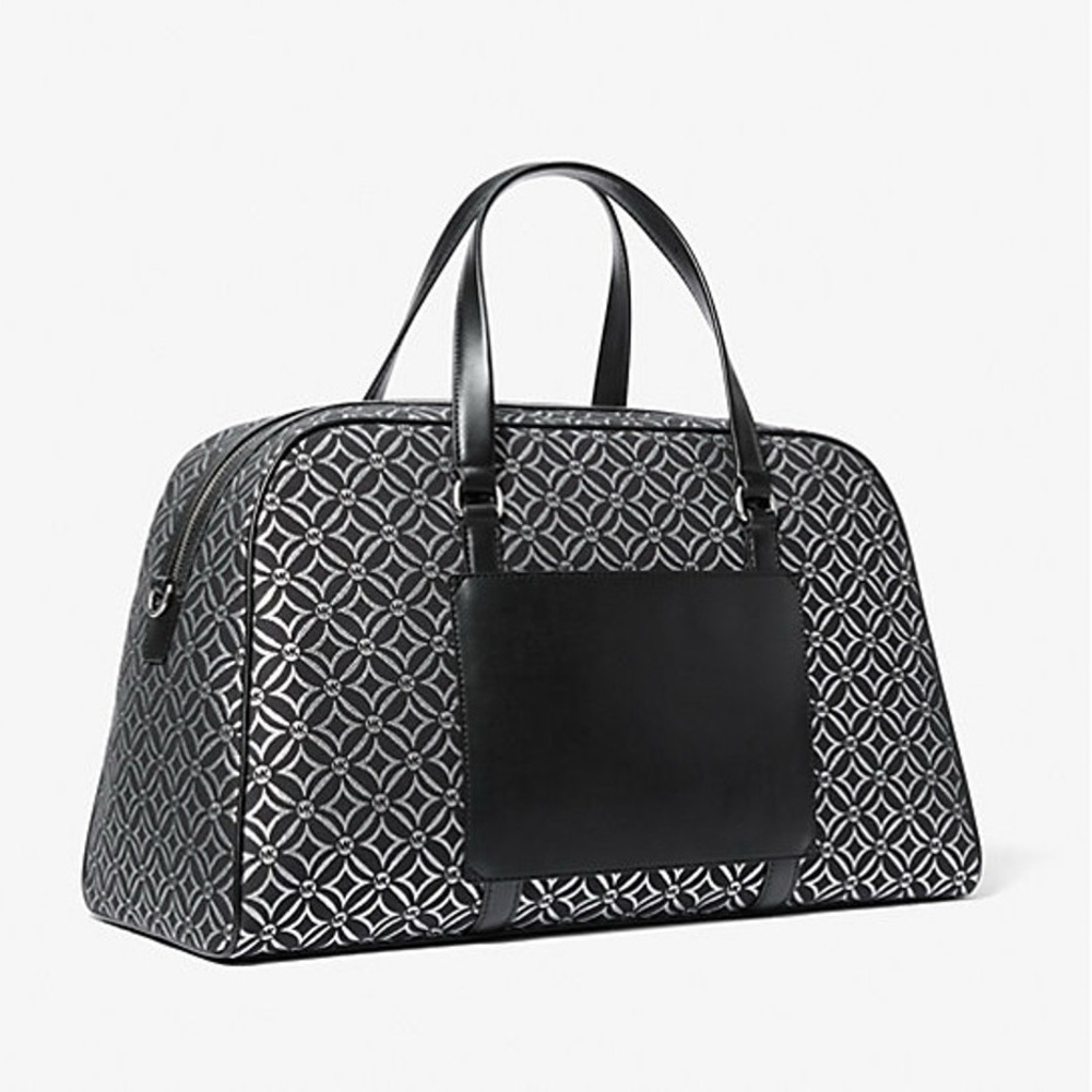 Michael Kors Jet Set Travel Extra-Large Metallic Logo Jacquard Weekender - Picture 3 of 4